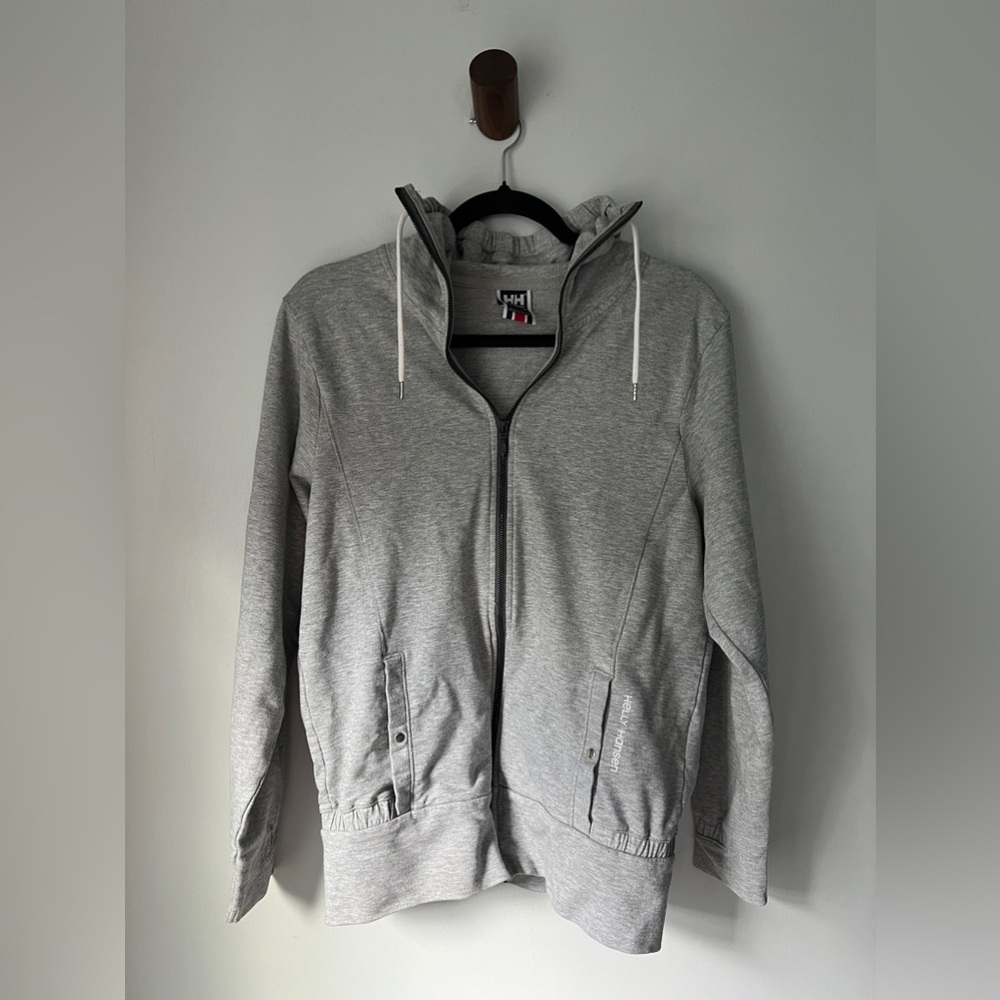 Helly Hansen Turtleneck Zip Up Sweater in Grey, Size Medium